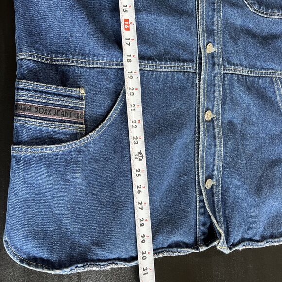 Boxx Jeans Jacket Large Blue Denim Utility Chore Loose Fit Hip Hop 90's Y2K Vtg - Picture 14 of 15
